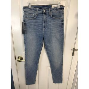 Rag & Bone High Rise Ankle Skinny Jeans in Ellerly Raw Hem Size 30 - NWT - Flaw